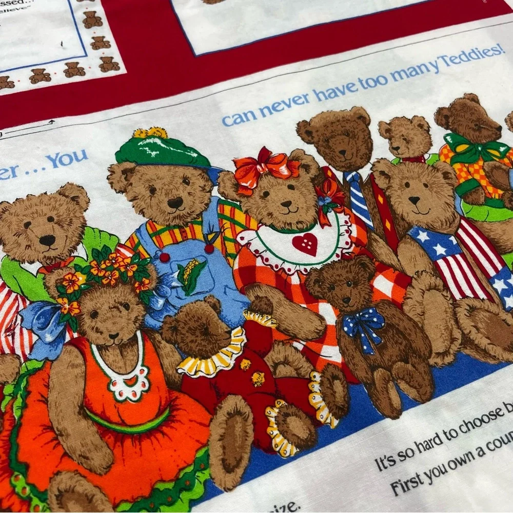 Cloth Book Kit B is for Bears Children DIY‎ Sewing Set of 2 Fabric Panels Craft